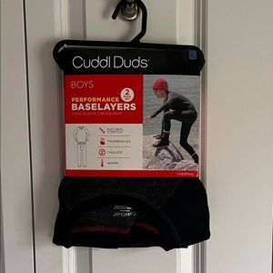 NWT Cuddl Duds Boys Black Thermal Baselayers